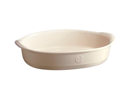 Emile Henry HR Ceramic 2.25L Oval Baking Dish Clay For Sale