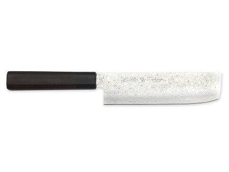 Kikuichi 6.5-inch Nickel Warikomi Damascus 45-Layer Nakiri Knife For Discount