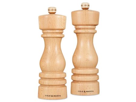 Cole and Mason The London Gourmet Pepper & Salt Mill Gift Set Natural Beech Online now