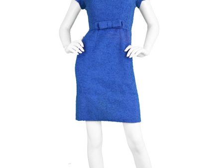 Preowned Blue Bouclé Wool Mini Dress, 1960s For Cheap