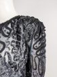 Vintage Semi Sheer Black Sequin & Beaded Jacket, 1980s Supply