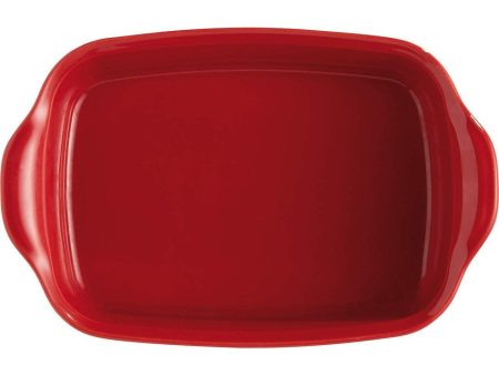 Emile Henry HR Ceramic 0.8L Rect Baking Dish Burgundy For Sale