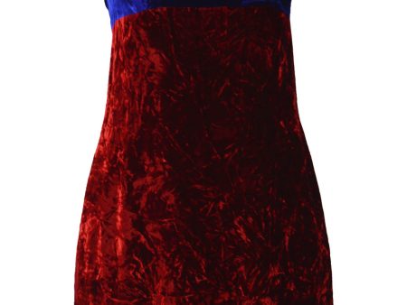 Red & Blue Velvet Dress, 1990s Hot on Sale