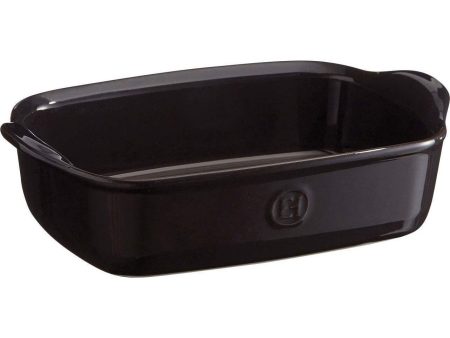 Emile Henry HR Ceramic 0.8L Rect Baking Dish Charcoal For Sale